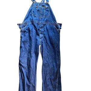 Vintage Lee Blue Denim Overalls Workwear Bibs Made In USA 1970's